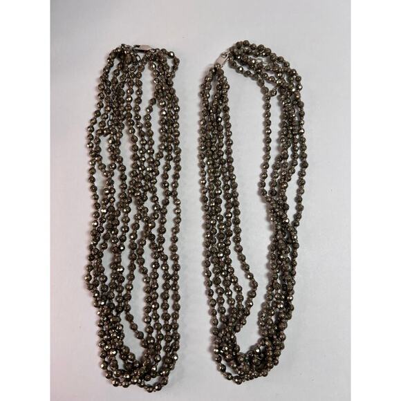 NEW pyrite multi strand necklace with sterling silver clasp - Picture 8 of 14